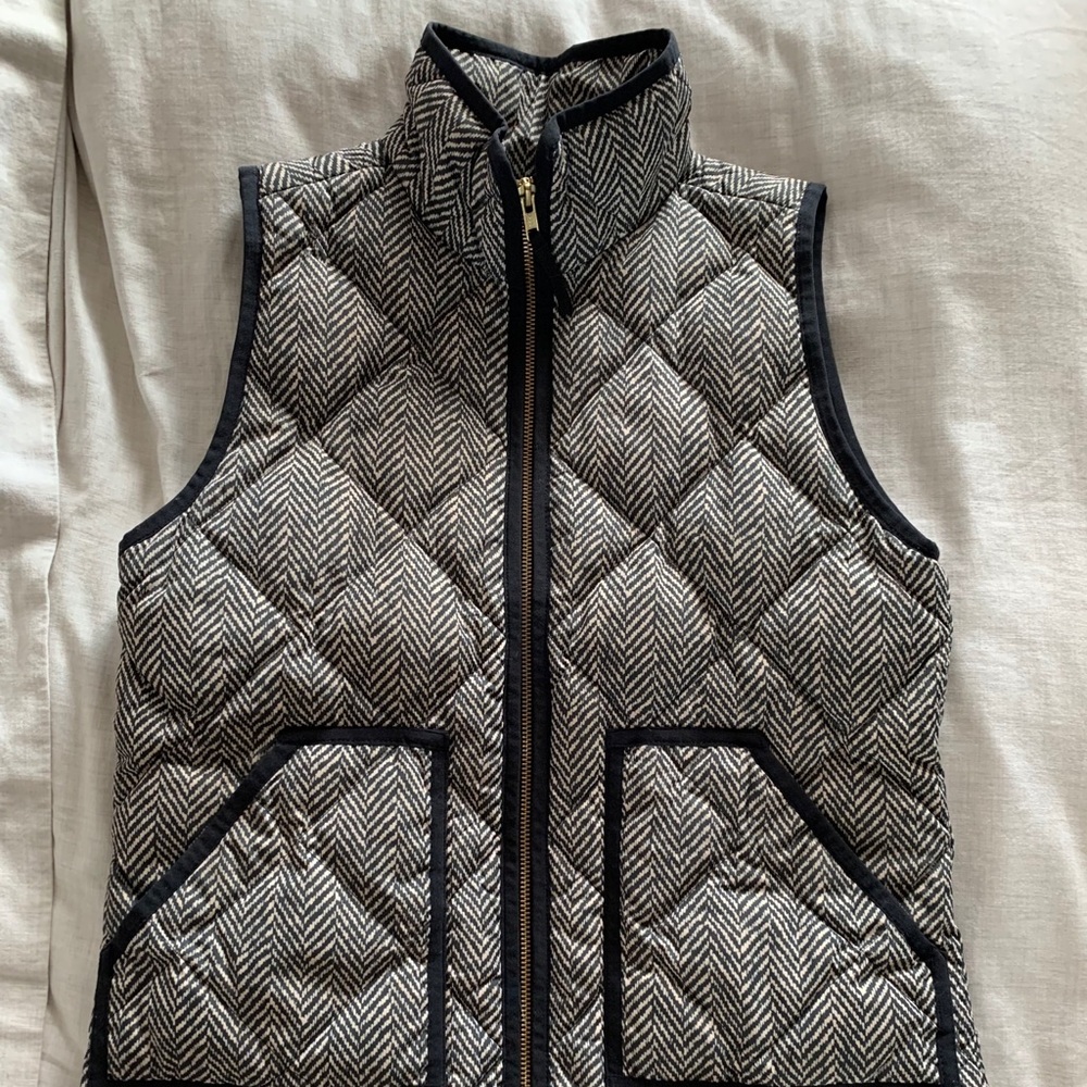 J. Crew Herringbone Puffer Vest XS